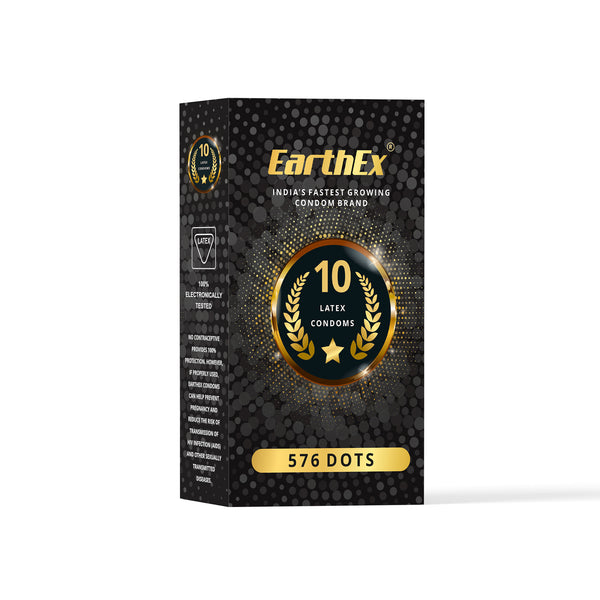 EarthEx 576 Dotted - 10 Condoms, 10s(Pack of 1)