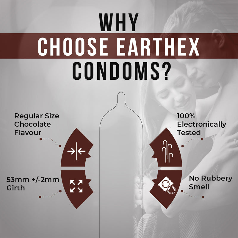 EarthEx Chocolate Flavour - 30 Condoms, 10s(Pack of 3)