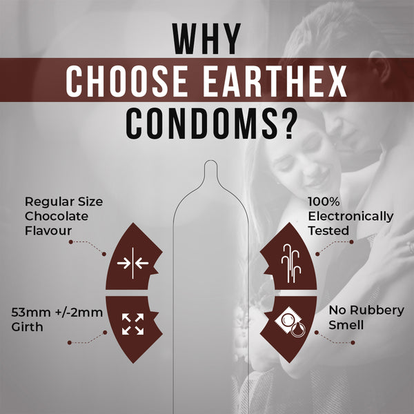 EarthEx Chocolate Flavour - 10 Condoms, 10s(Pack of 1)